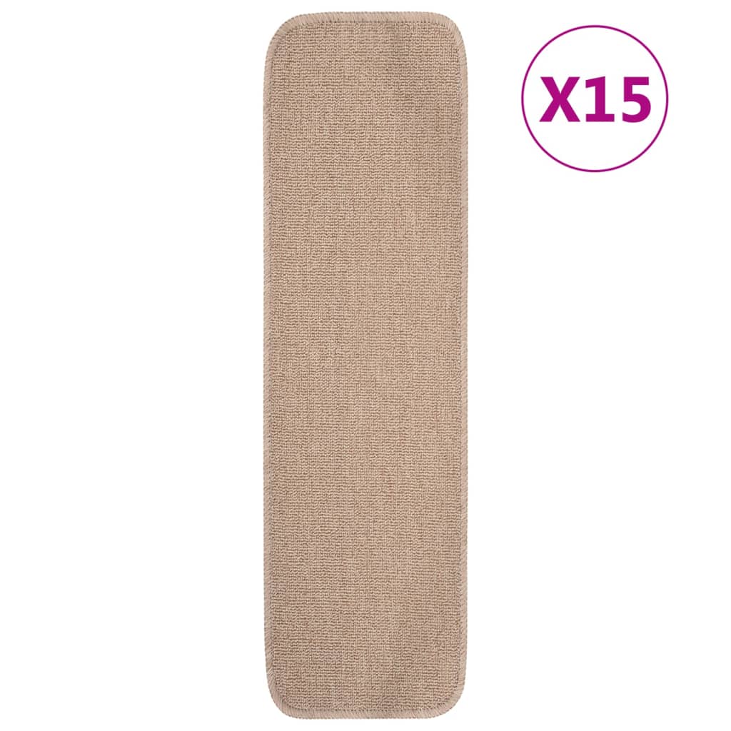 Tapis de marche antidérapants 15 pcs. 75x20 cm Beige Rectangulaire