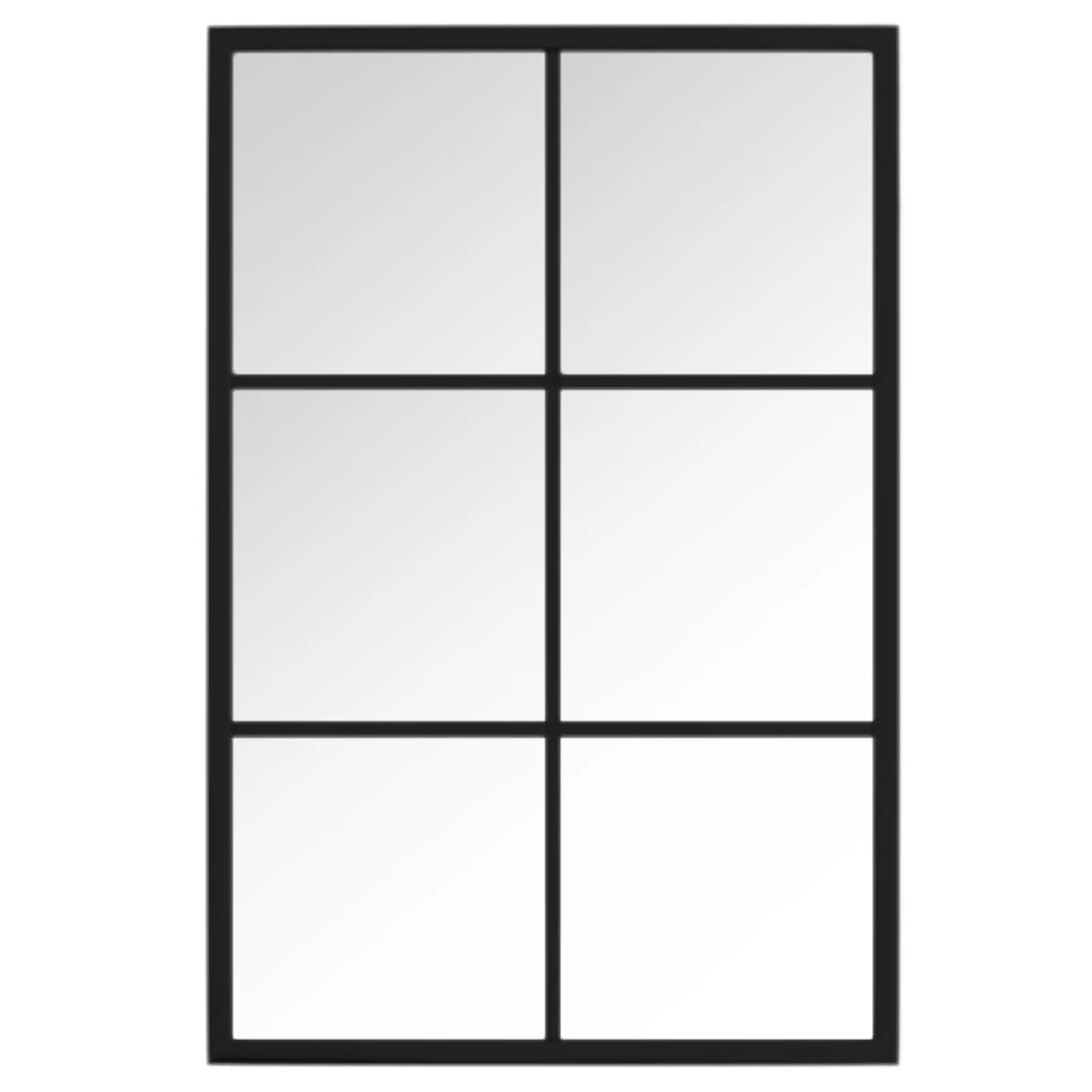 Miroir mural noir 60x40 cm Métal
