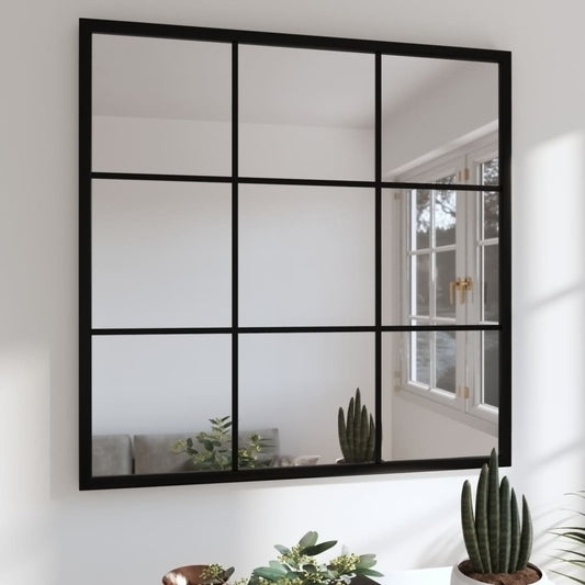 Black Wall Mirror 60x60 cm Metal
