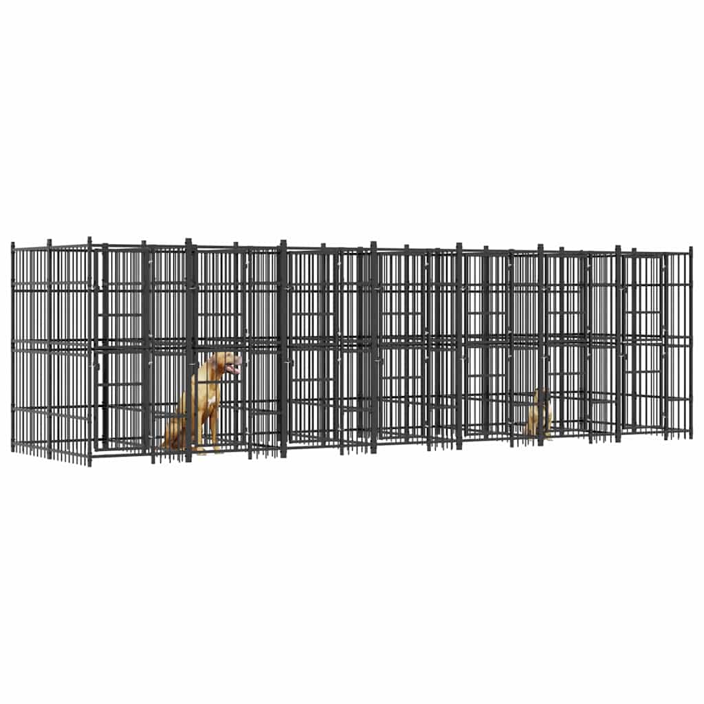 Outdoor-Hundezwinger Stahl 12,9 m²