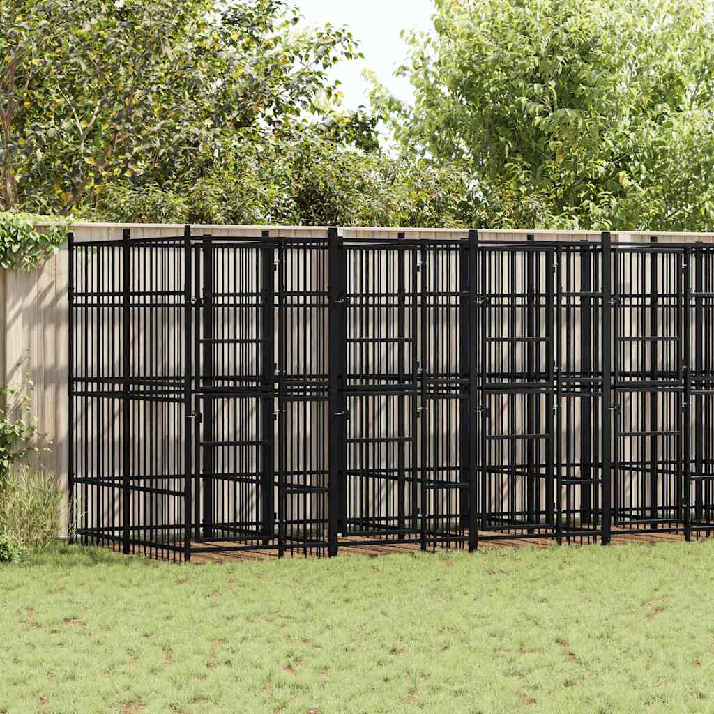 Outdoor-Hundezwinger Stahl 12,9 m²