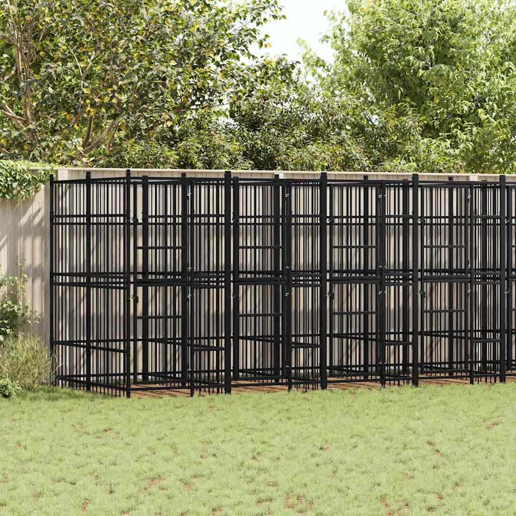 Outdoor-Hundezwinger Stahl 14,75 m²