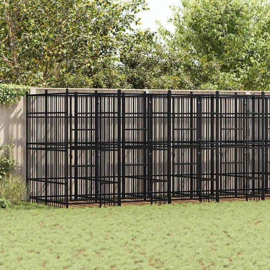 Outdoor-Hundezwinger Stahl 14,75 m²