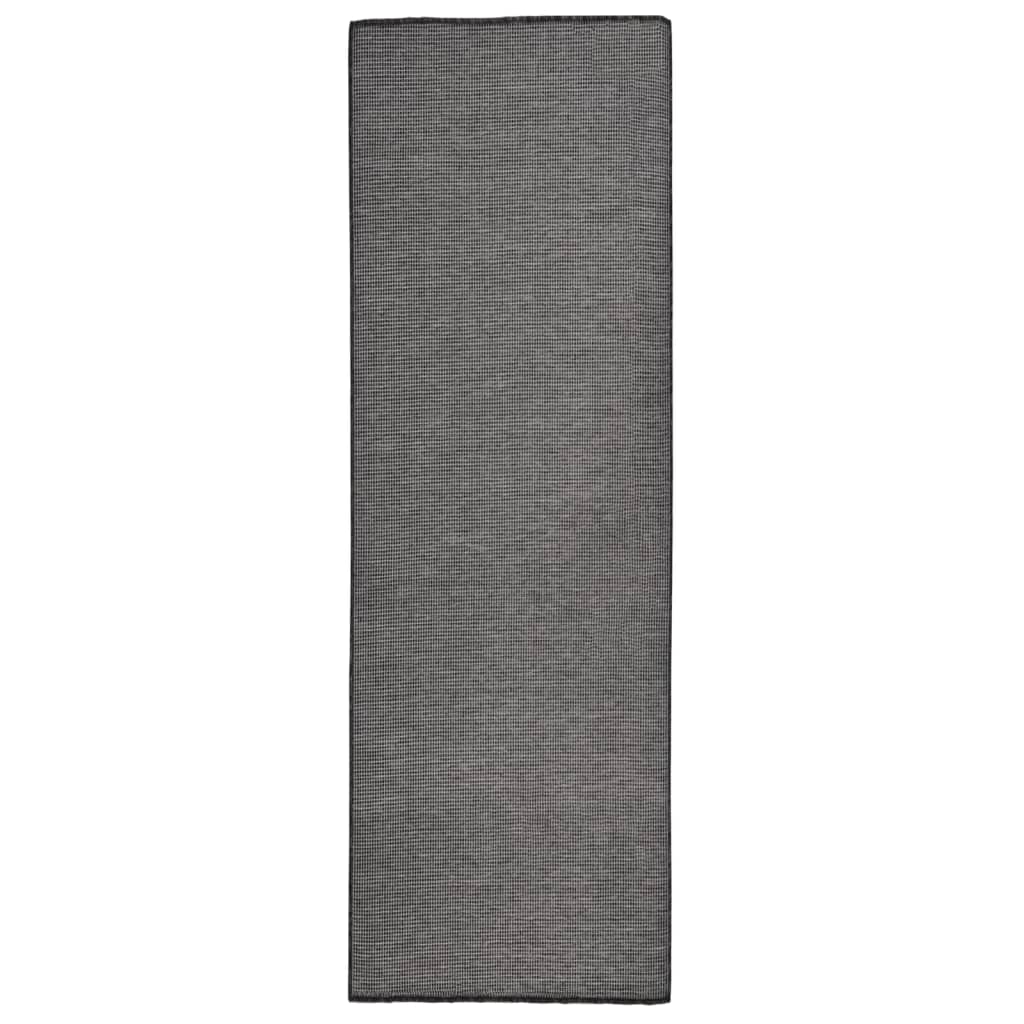 Tapis d'extérieur tissé plat 80x250 cm Gris