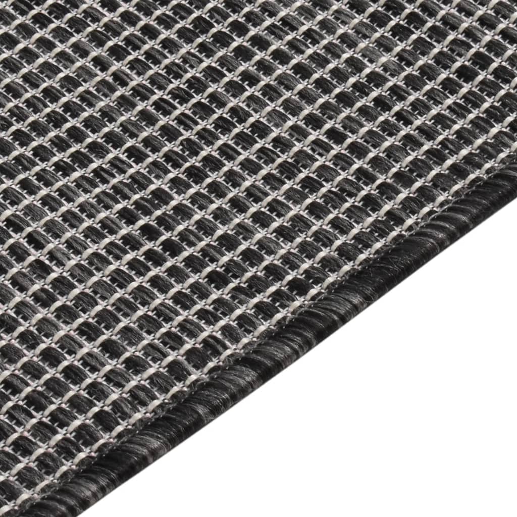 Tapis d'extérieur tissé plat 80x250 cm Gris