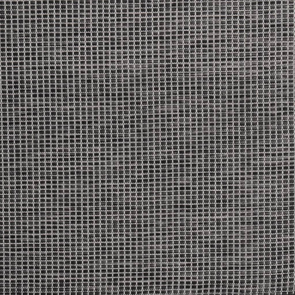 Tapis d'extérieur tissé plat 80x250 cm Gris