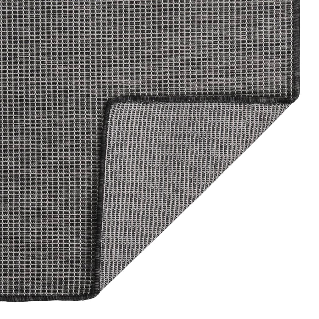 Tapis d'extérieur tissé plat 140x200 cm gris