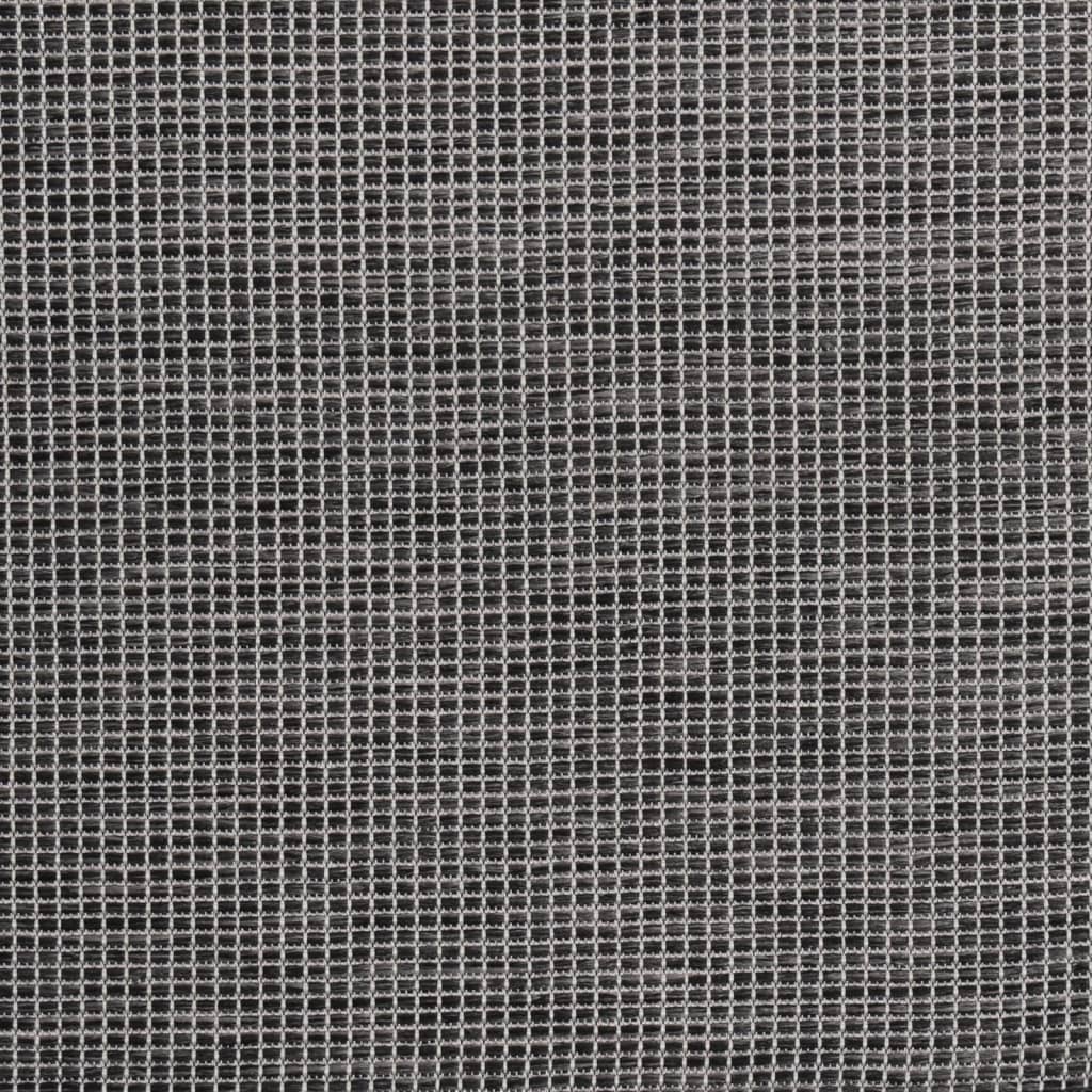Tapis d'extérieur tissé plat 140x200 cm gris