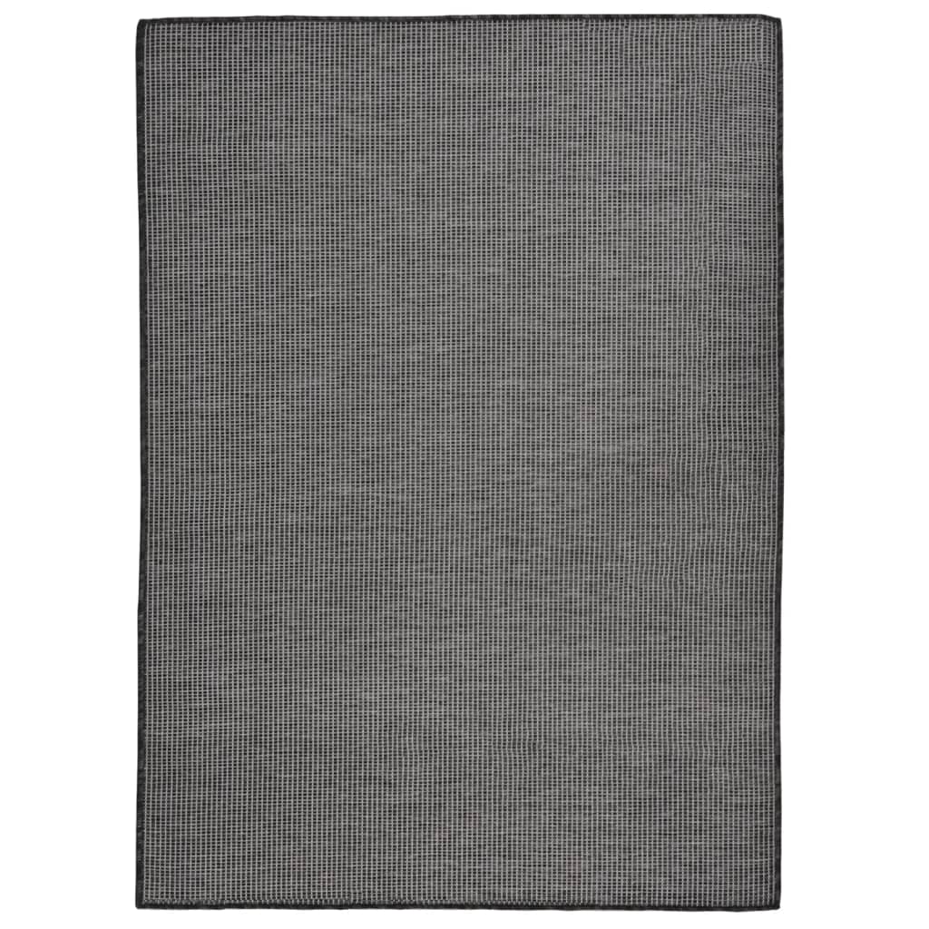 Tapis d'extérieur tissé plat 200x280 cm Gris