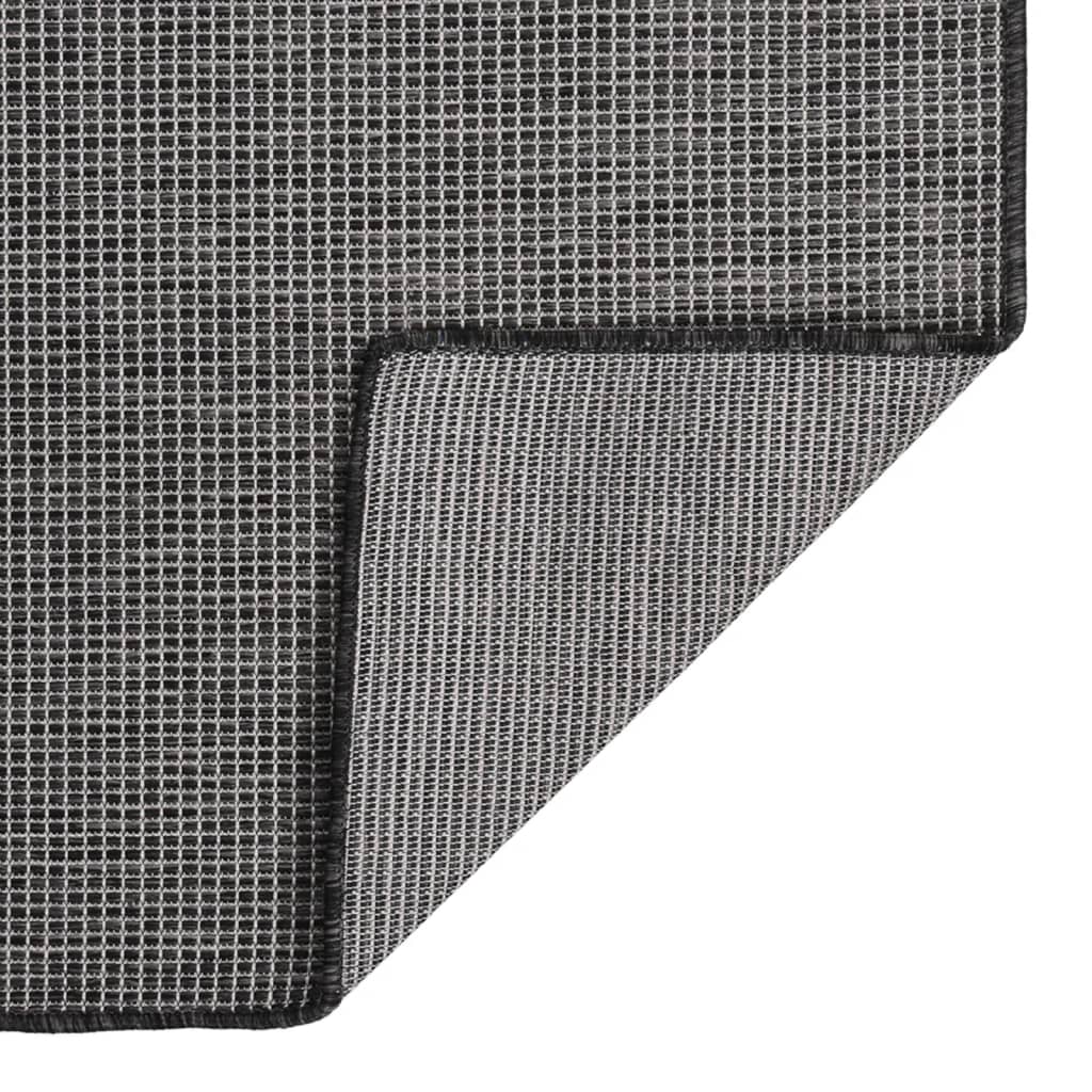 Tapis d'extérieur tissé plat 200x280 cm Gris