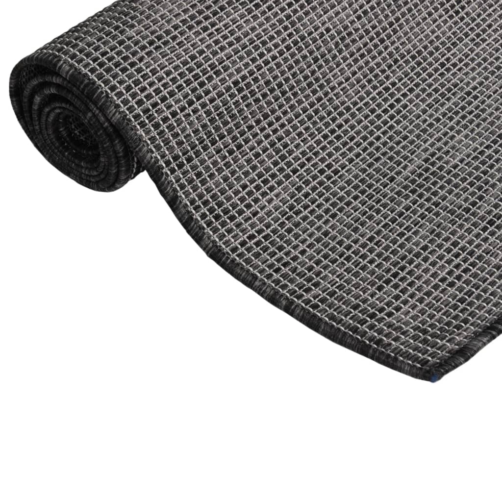 Tapis d'extérieur tissé plat 200x280 cm Gris