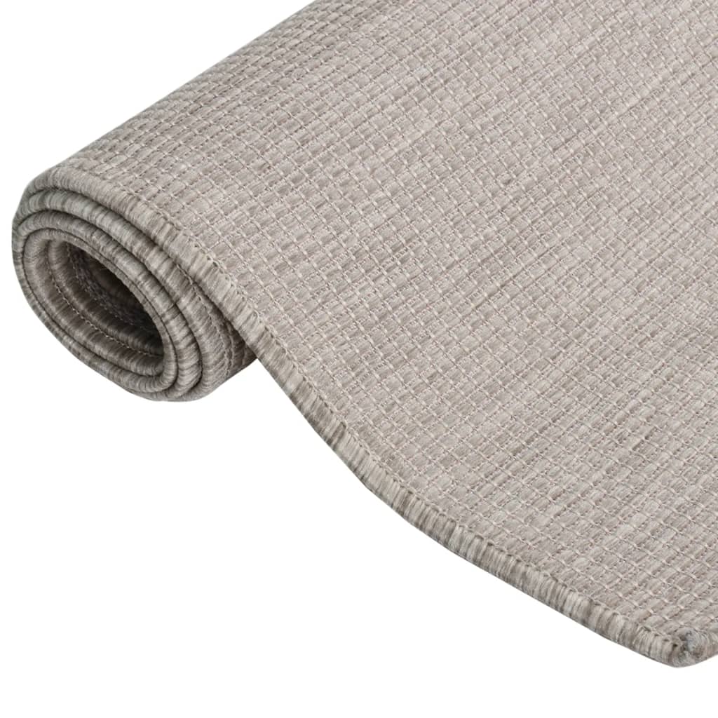 Tapis d'extérieur tissage plat 80x150 cm gris clair