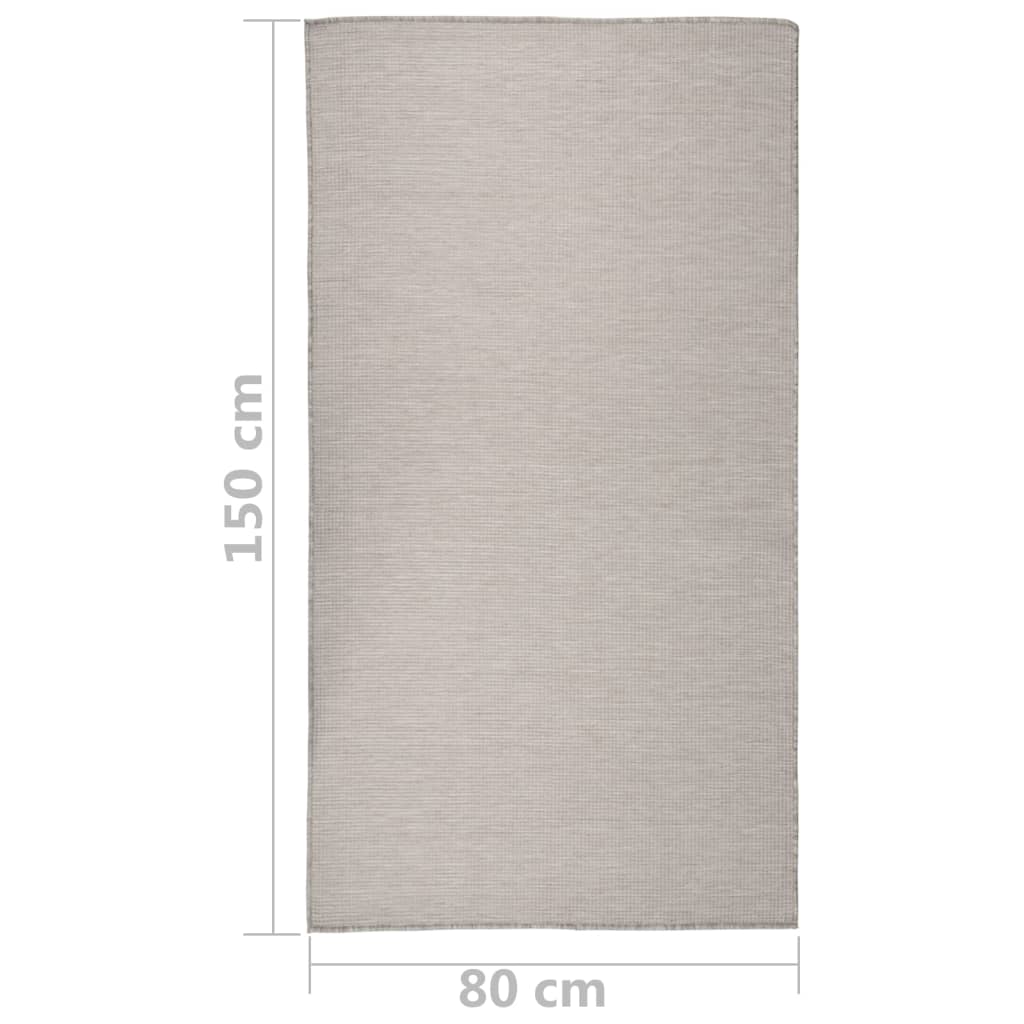 Tapis d'extérieur tissage plat 80x150 cm gris clair