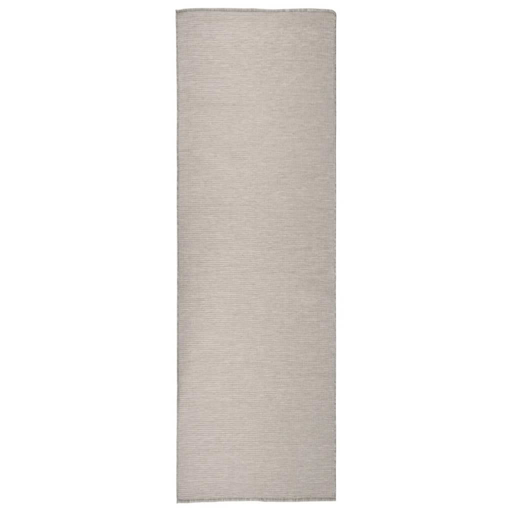 Tapis d'extérieur tissé à plat 80x250 cm gris clair