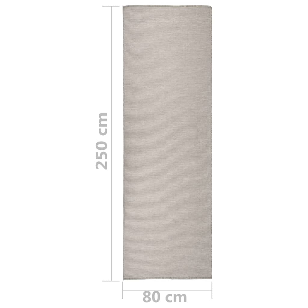 Tapis d'extérieur tissé à plat 80x250 cm gris clair