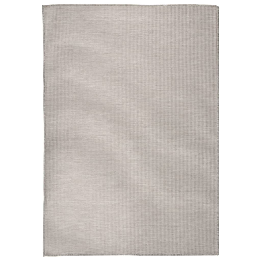 Tapis d'extérieur plat tissé 140x200 cm Gris clair