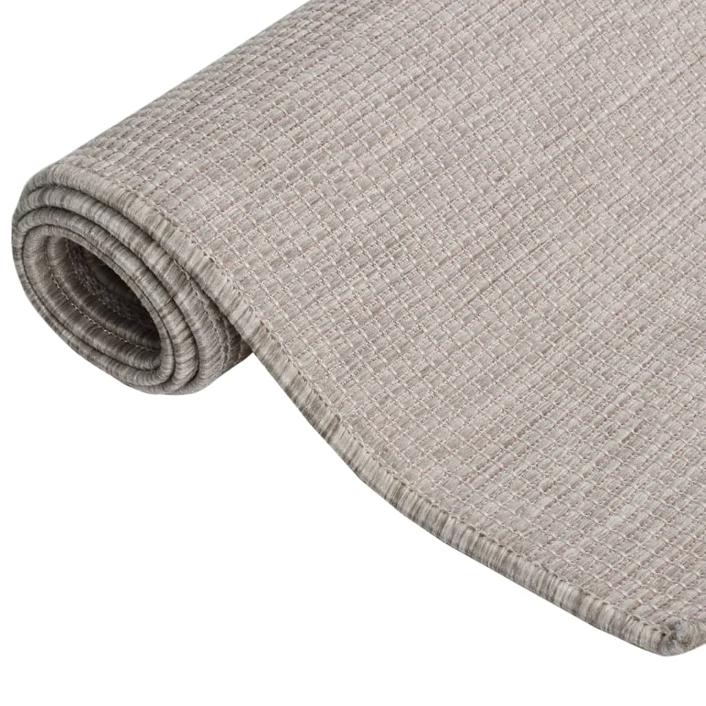 Tapis d'extérieur plat tissé 140x200 cm Gris clair