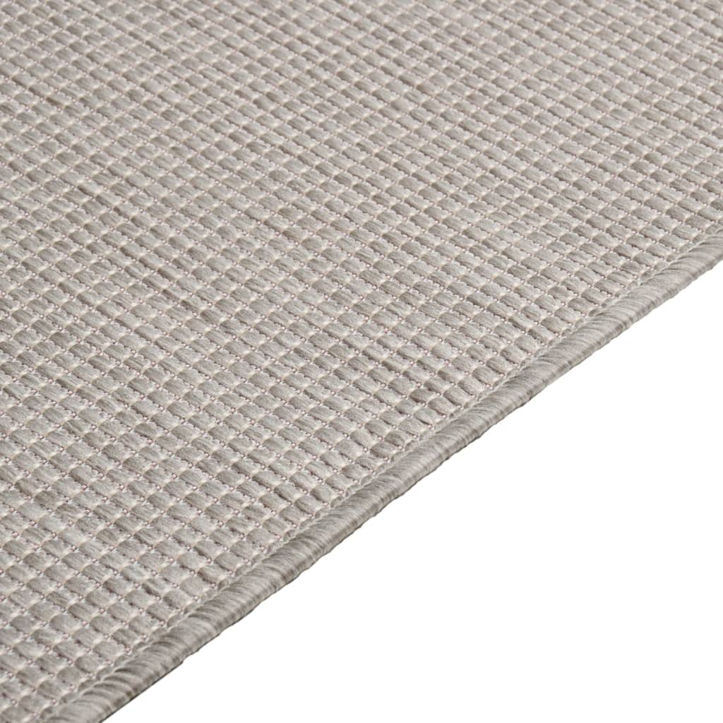Tapis d'extérieur plat tissé 140x200 cm Gris clair