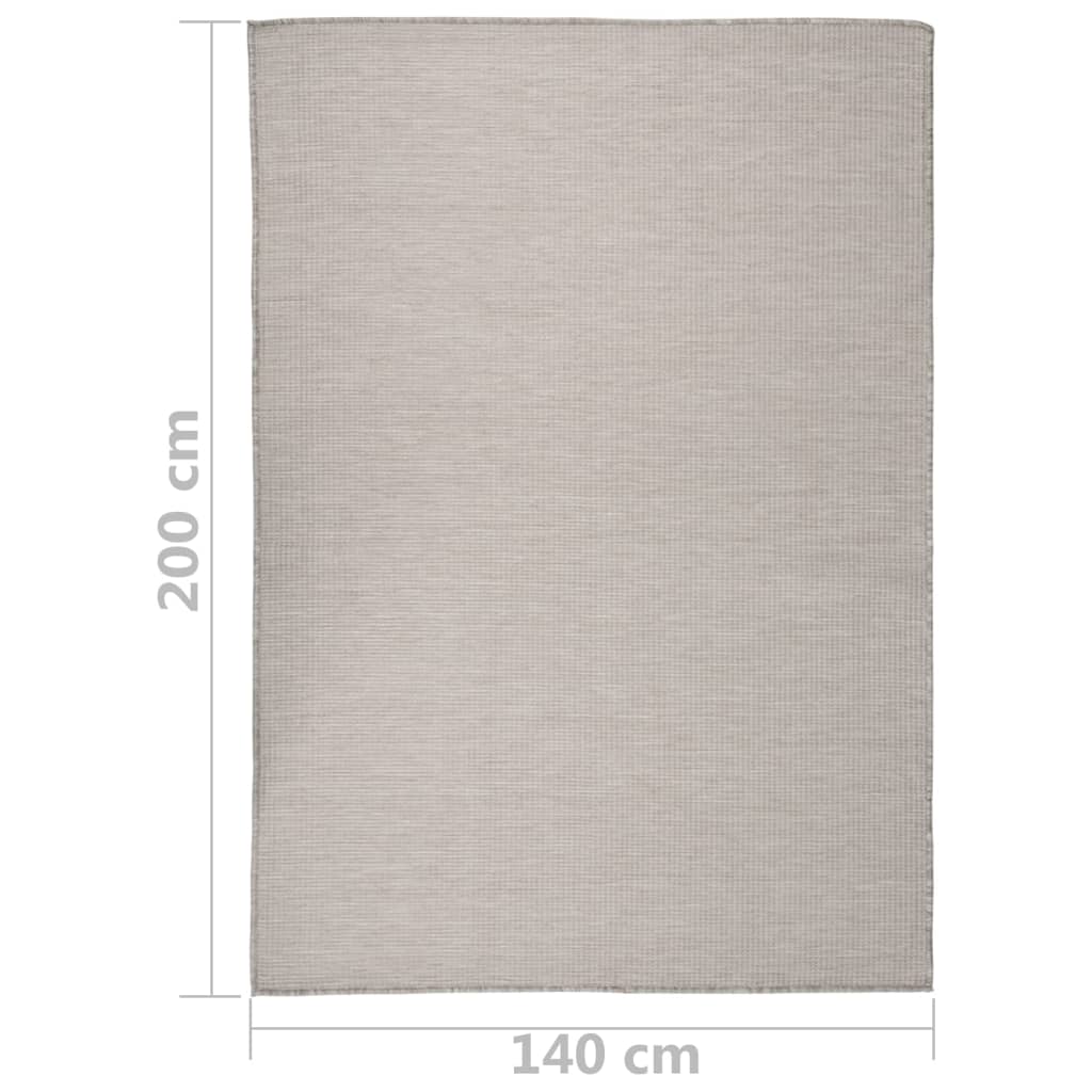 Tapis d'extérieur plat tissé 140x200 cm Gris clair