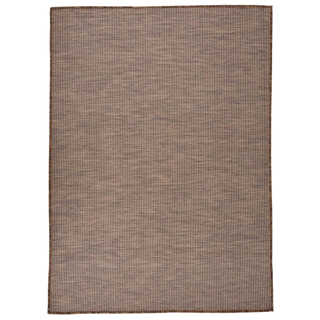 Tapis d'extérieur tissé à plat 200x280 cm Marron
