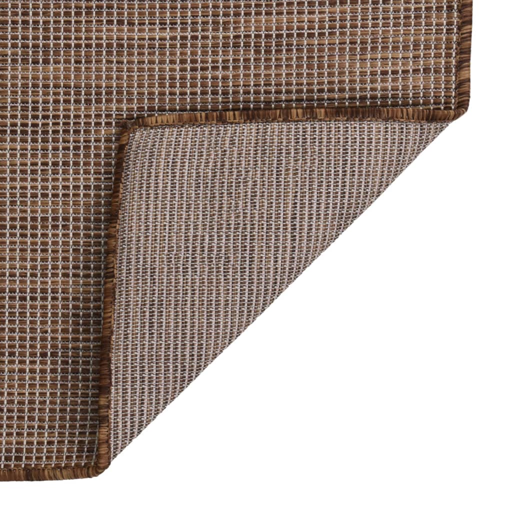 Tapis d'extérieur tissé à plat 200x280 cm Marron