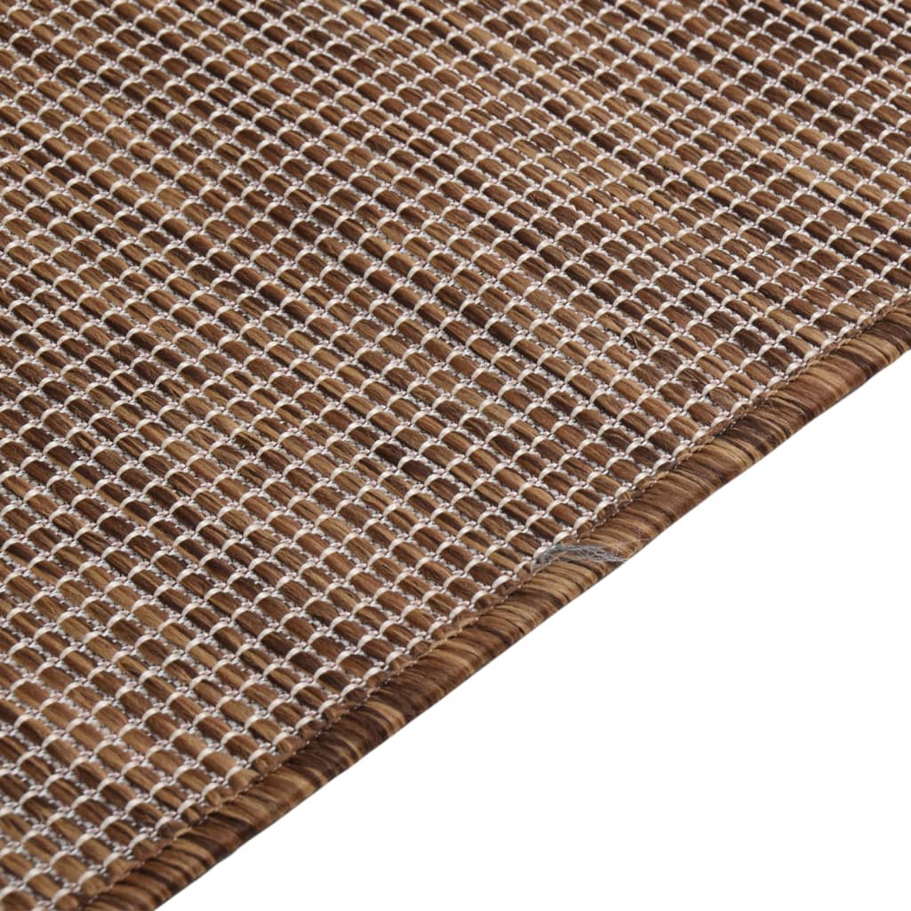 Tapis d'extérieur tissé à plat 200x280 cm Marron