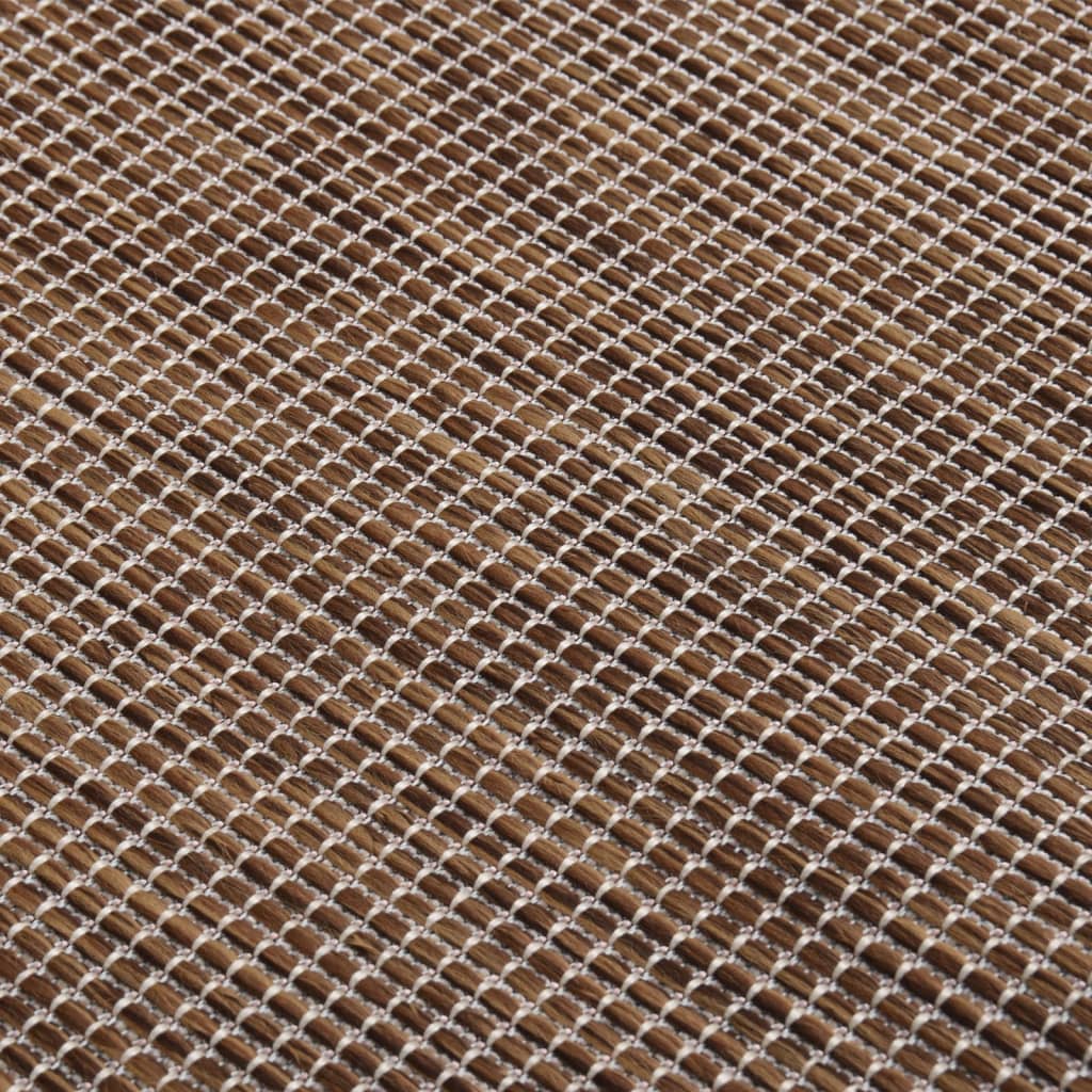 Tapis d'extérieur tissé à plat 200x280 cm Marron