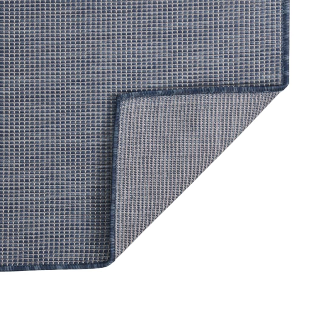 Tapis d'extérieur tissé plat 80x250 cm Bleu