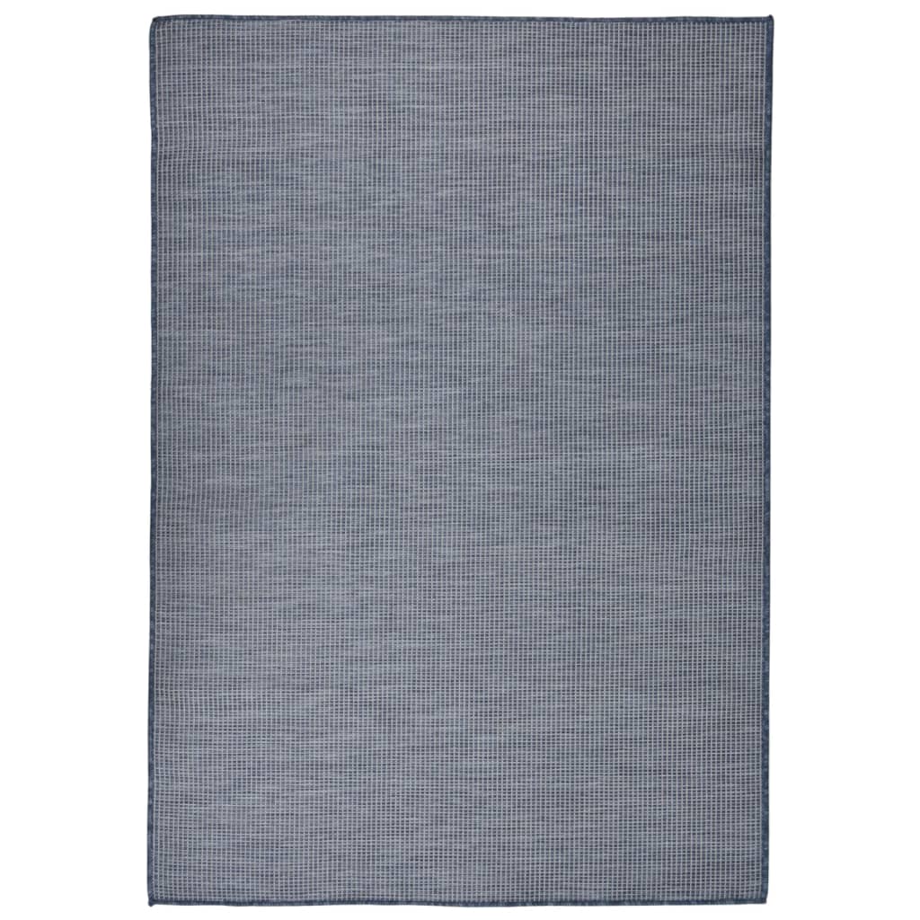 Tapis d'extérieur tissé à plat 160x230 cm Bleu