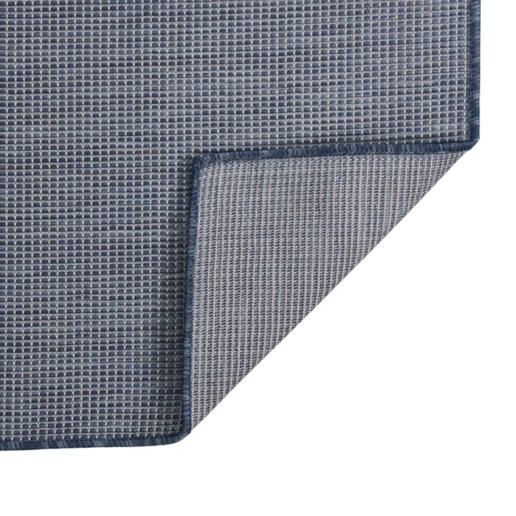 Tapis d'extérieur tissé à plat 160x230 cm Bleu