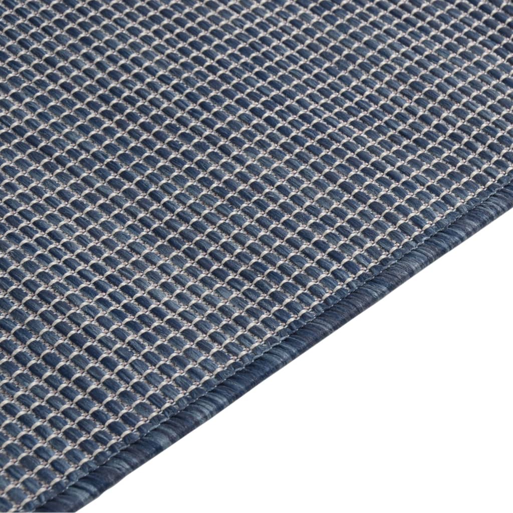 Tapis d'extérieur tissé à plat 160x230 cm Bleu