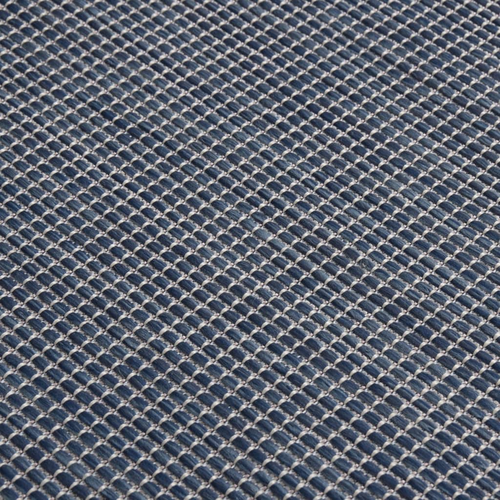 Tapis d'extérieur tissé à plat 160x230 cm Bleu
