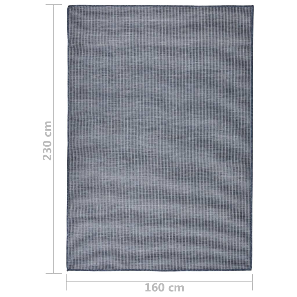 Tapis d'extérieur tissé à plat 160x230 cm Bleu