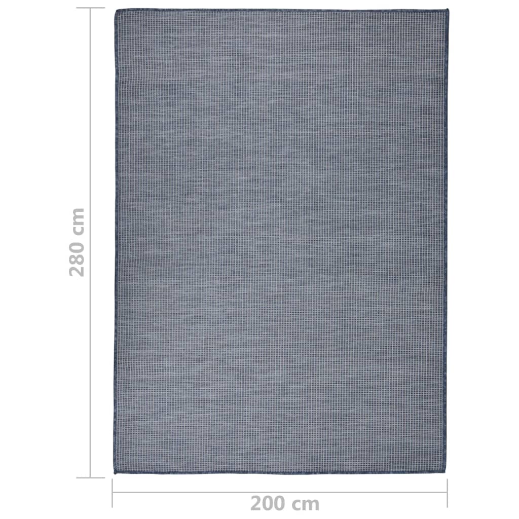 Tapis d'extérieur tissé à plat 200x280 cm Bleu