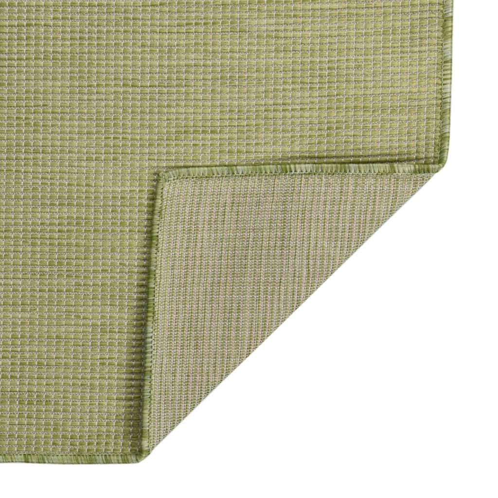 Tapis d'extérieur plat tissé 140x200 cm Vert