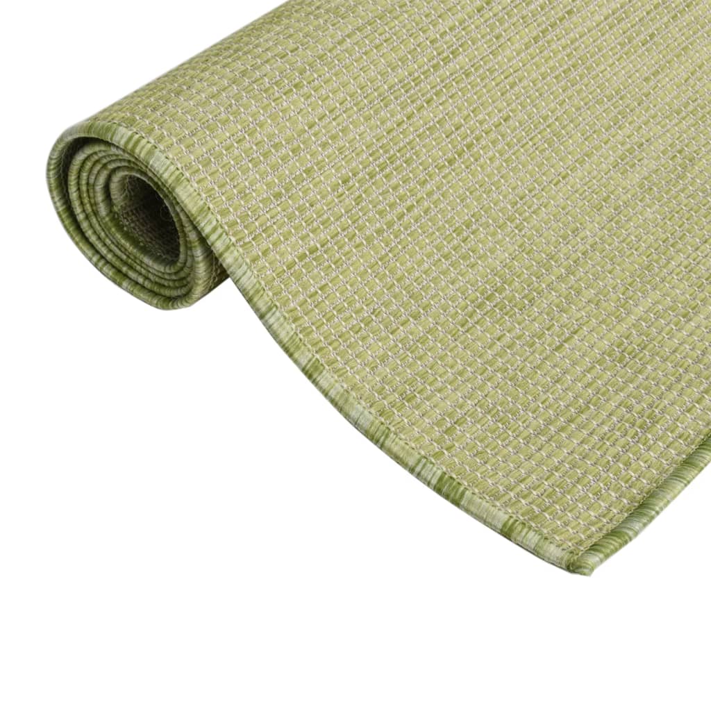 Tapis d'extérieur plat tissé 140x200 cm Vert