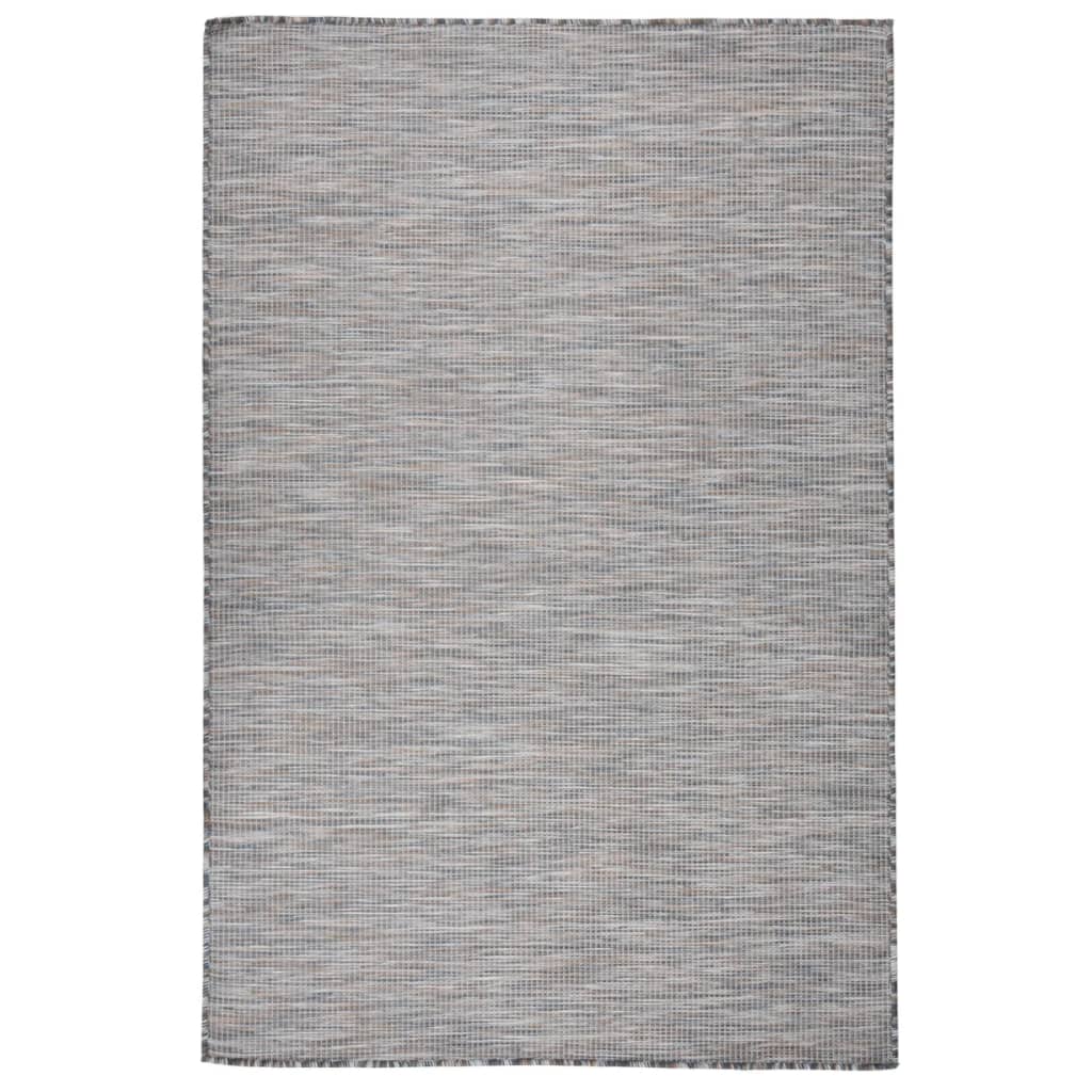 Tapis d'extérieur tissage plat 120x170 cm Marron et Bleu