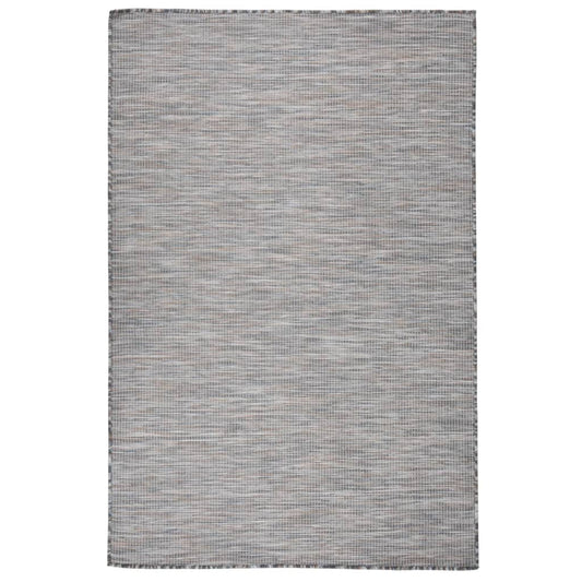 Outdoor Rug Flatweave 120x170 cm Brown and Blue