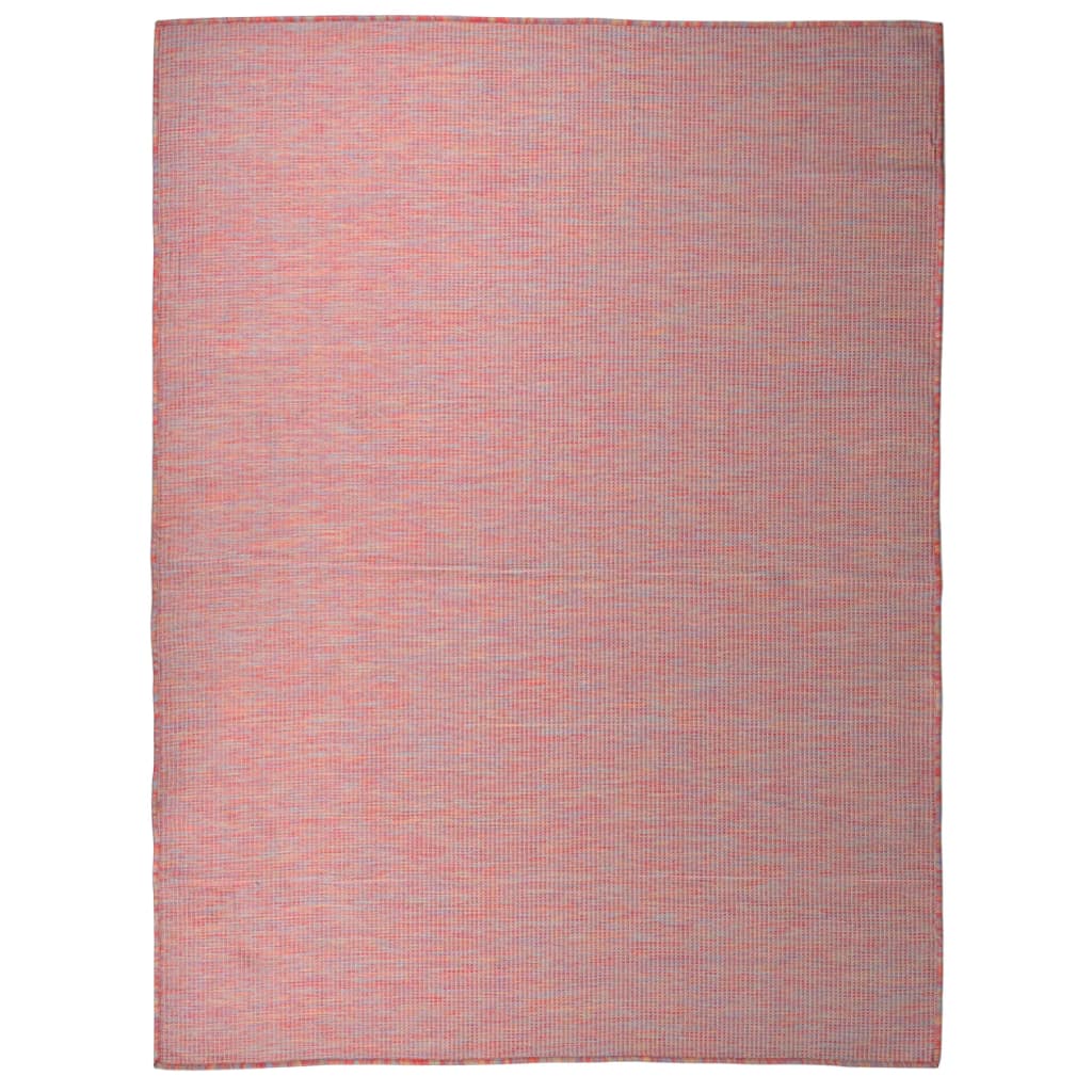 Tapis d'extérieur tissé plat 120x170 cm Rouge