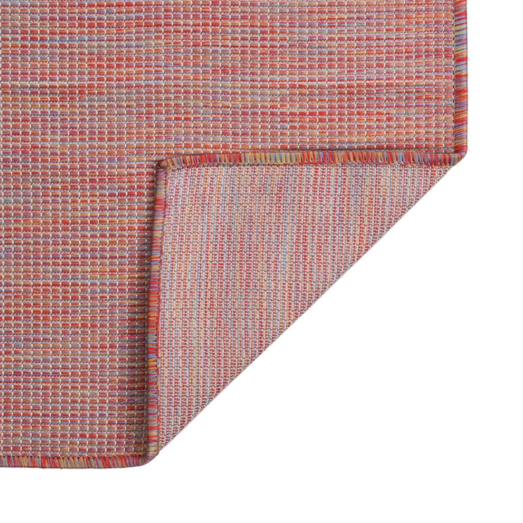 Tapis d'extérieur tissé plat 120x170 cm Rouge