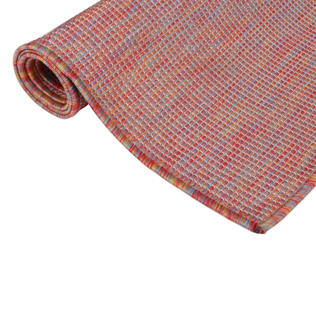 Tapis d'extérieur tissé plat 120x170 cm Rouge