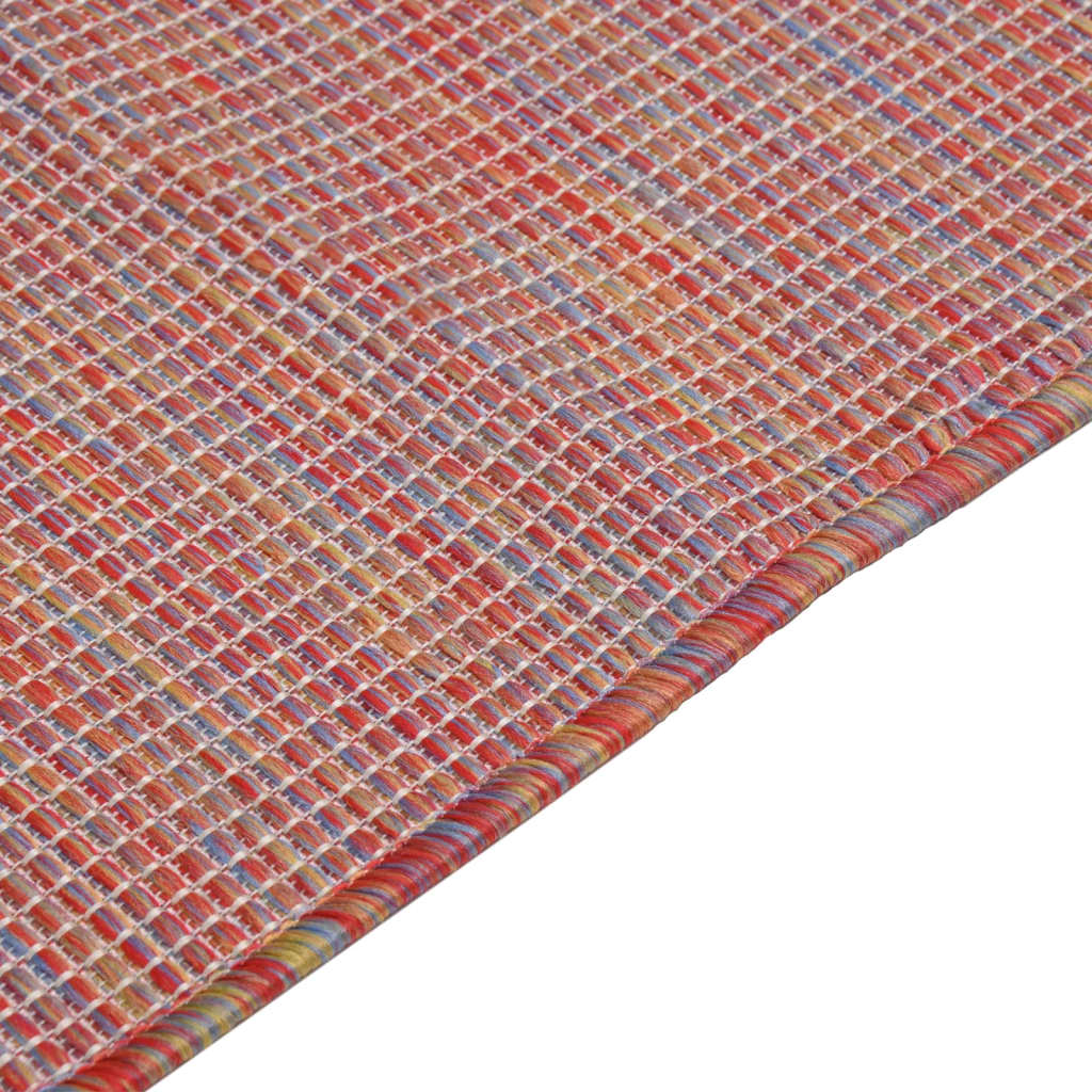 Tapis d'extérieur tissé plat 120x170 cm Rouge