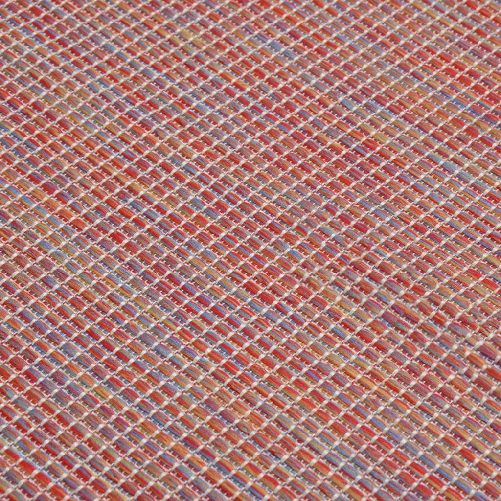 Tapis d'extérieur tissé plat 120x170 cm Rouge