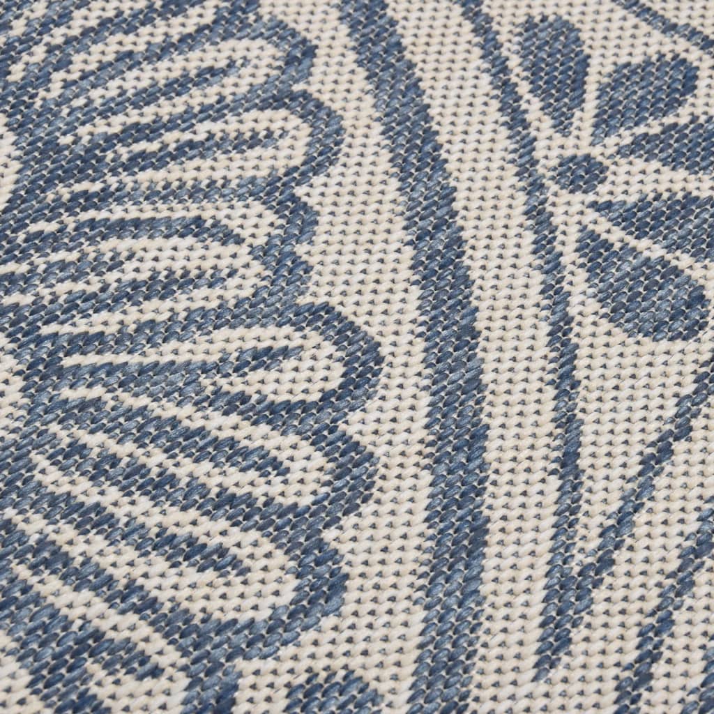 Tapis d'extérieur tissé plat 160x230 cm Motif bleu