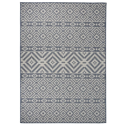 Outdoor Rug Flat-woven 120x170 cm Blue Striped