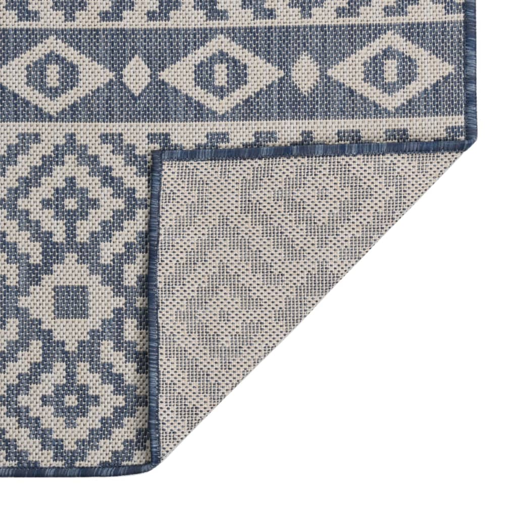 Outdoor Flatweave Rug 200x280 cm Blue Striped