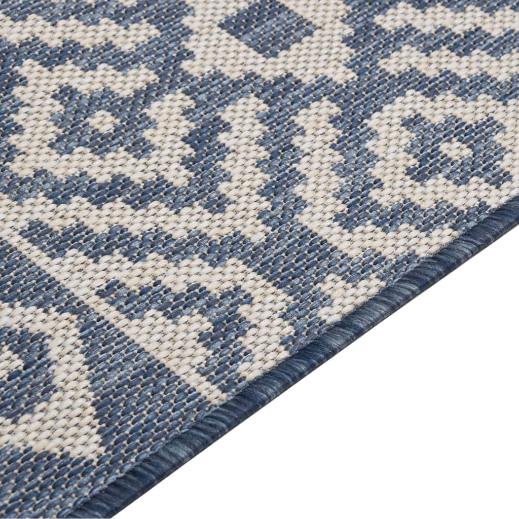 Outdoor Flatweave Rug 200x280 cm Blue Striped