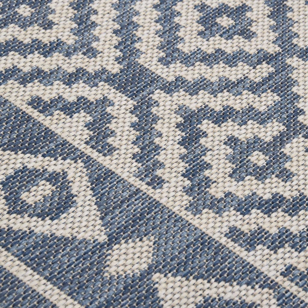 Outdoor Flatweave Rug 200x280 cm Blue Striped
