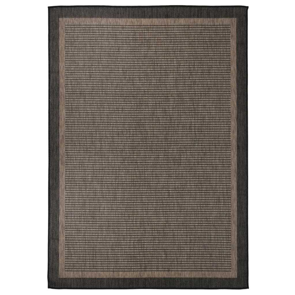 Tapis d'extérieur tissé plat 140x200 cm Marron foncé