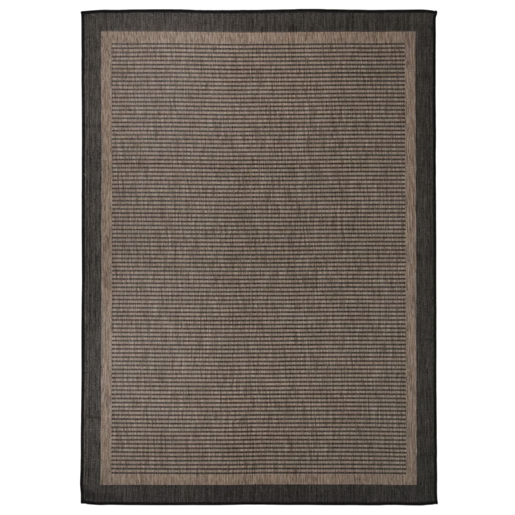 Tapis d'extérieur tissé plat 200x280 cm Marron foncé